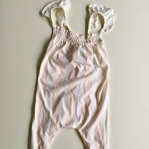 Pink stripe baby girl romper